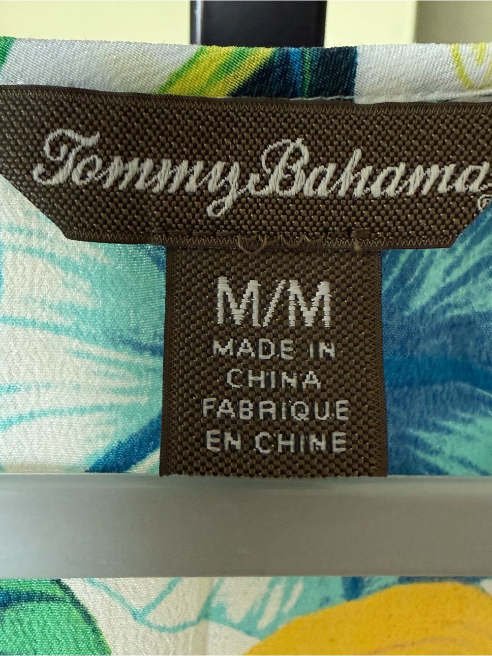 White with Yellow, Blue & Green Tommy Bahama Fleur De Lite Silk Maxi Dress Sz M - Picture 9 of 10